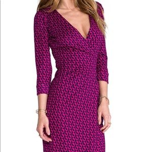 NWT Diane von Furstenberg DVF New Julian Two Printed Wrap Mini Dress Size 12